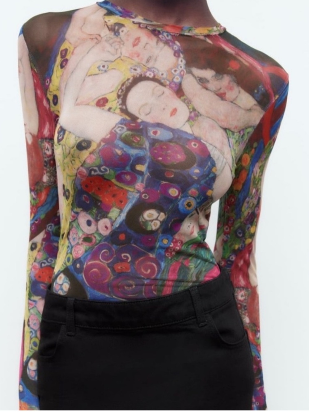ZARA Lmtd Edition Gustav Klimt The Virgin 1913 Sheer Mesh Body Suit size M